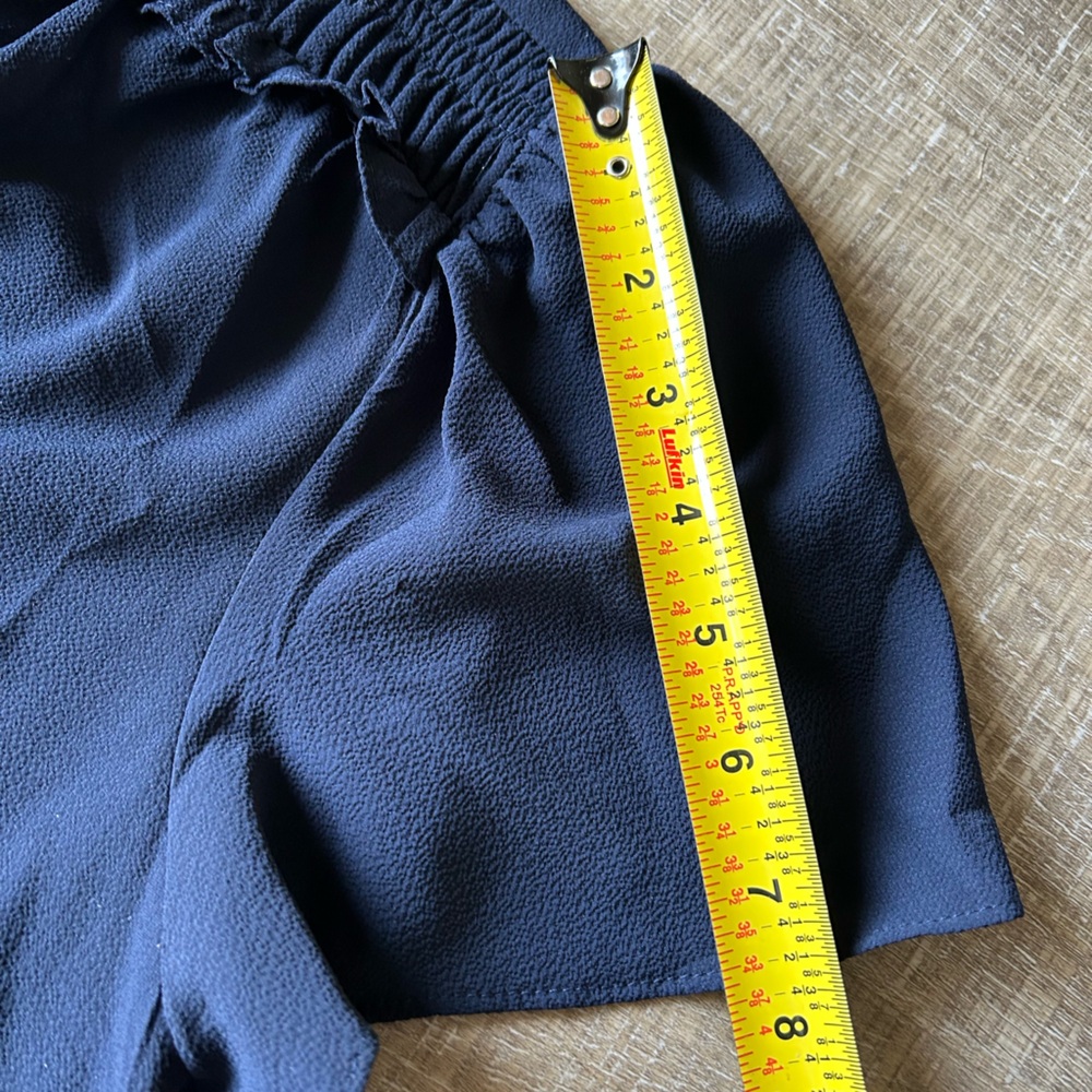 NEW Donna Morgan Crepe jumpsuit 10 wide leg cropped V-neck tie lightweight blue - Picture 10 of 15